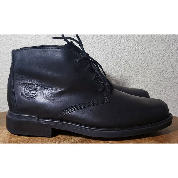 Timberland Chukka Men\'s 9.5M Black Full Grain Waterproof Leather Boots 88586 EUC main image 3